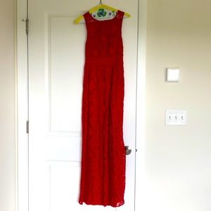 Red lace dress